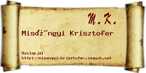 Misángyi Krisztofer névjegykártya